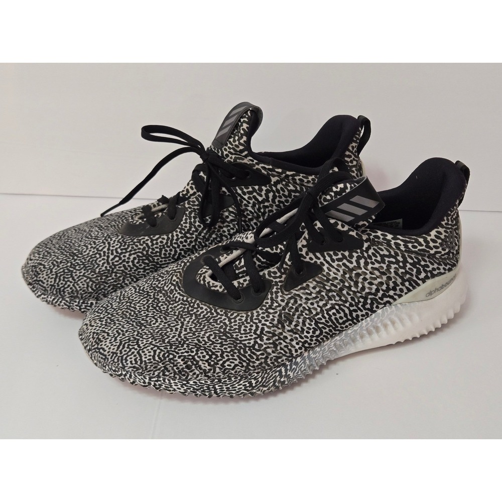 Adidas AlphaBounce Women's Althletic Sneakers Black White Speckle Size 6.5